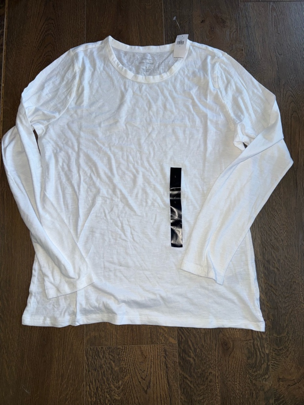 Banana Republic White Long-Sleeve Crewneck Women's Tee